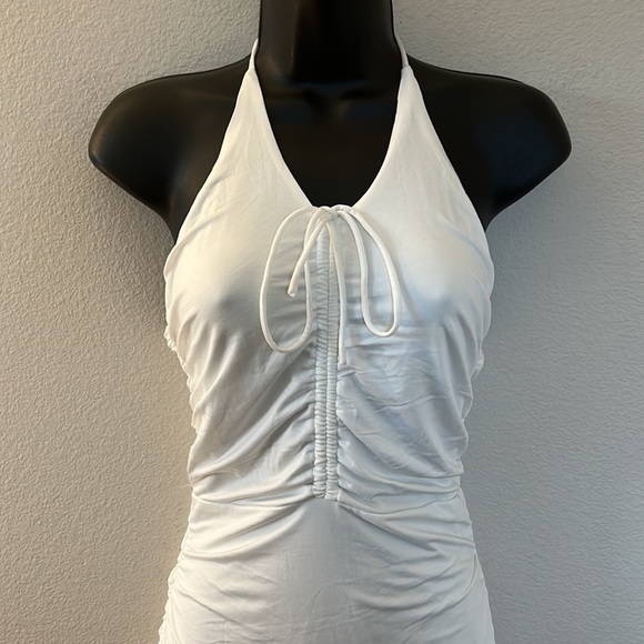 Princess Polly Ellis White Halter Ruched Minidress - Picture 5 of 11